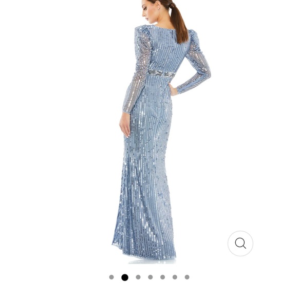 NWT MAC DUGGAL GOWN  SIZE 14  slate blue - Picture 3 of 7